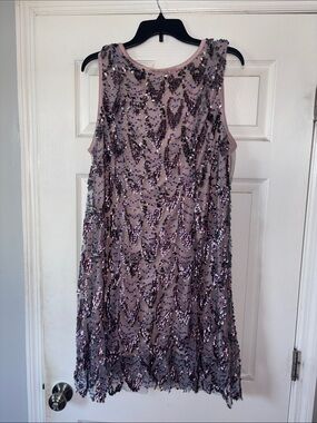 Torrid- Sleeveless Sequin Shift Dress - Dusty Pink